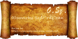 Olsovszky Szörénke névjegykártya